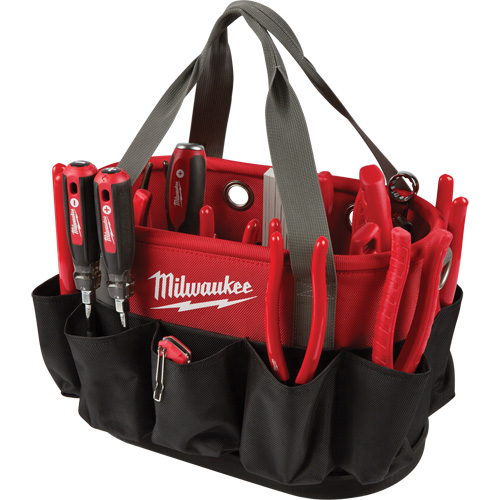Sac ovale utilitaire, Nylon balistique, 24 pochettes, Noir/Rouge Waymarc Industries Inc