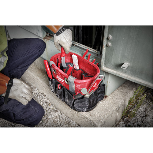 Sac ovale utilitaire, Nylon balistique, 24 pochettes, Noir/Rouge Waymarc Industries Inc