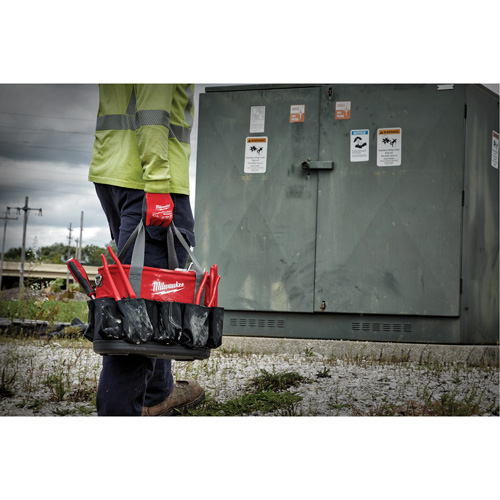 Sac ovale utilitaire, Nylon balistique, 24 pochettes, Noir/Rouge Waymarc Industries Inc