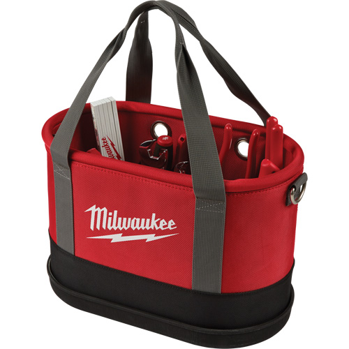 Aerial Utility Oval Bag, Ballistic Nylon, 14 Pockets, Black/Red Waymarc Industries Inc