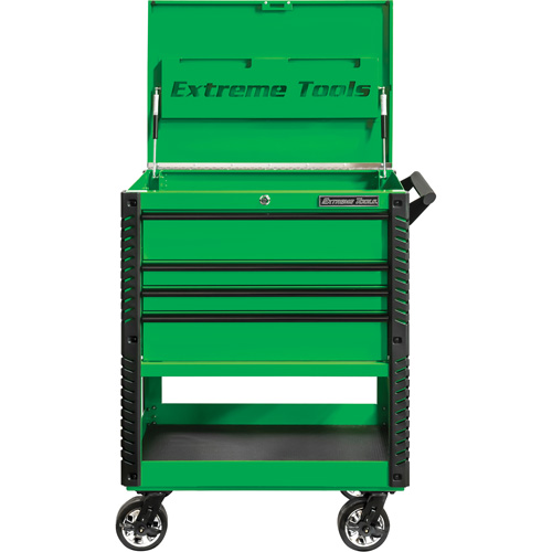 EX Deluxe Series Tool Cart, 4 Drawers, 22-7/8" L x 33" W x 44-1/4" H, Green Waymarc Industries Inc