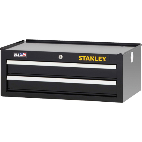 300 Series Middle Tool Chest, 26" W, 2 Drawers, Black Waymarc Industries Inc