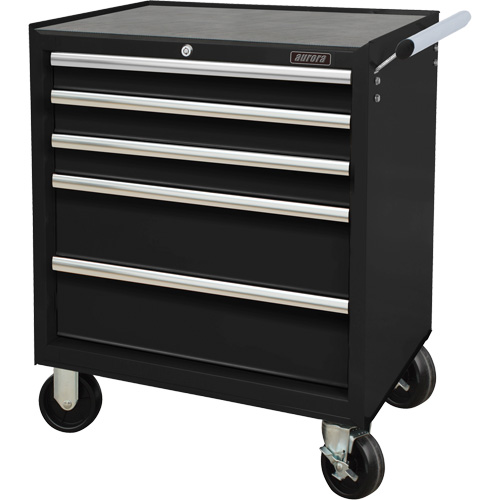 Industrial Tool Cart, 5 Drawers, 27" W x 18-3/4" D x 31-1/2" H, Black Waymarc Industries Inc