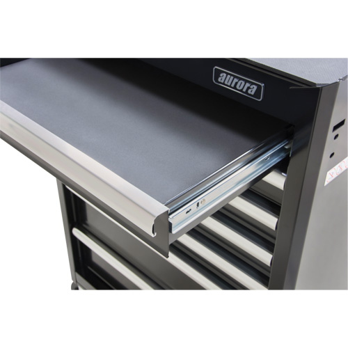 Industrial Tool Cart, 7 Drawers, 27" W x 18-3/4" D x 39" H, Black Waymarc Industries Inc