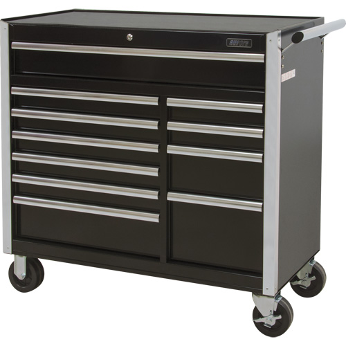 Industrial Tool Cart, 11 Drawers, 41" W x 18-3/4" D x 39-1/3" H, Black Waymarc Industries Inc