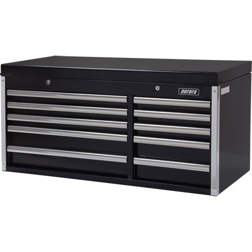 Industrial Tool Chest, 41" W, 10 Drawers, Black Waymarc Industries Inc