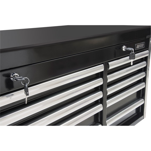 Industrial Tool Chest, 41" W, 10 Drawers, Black Waymarc Industries Inc