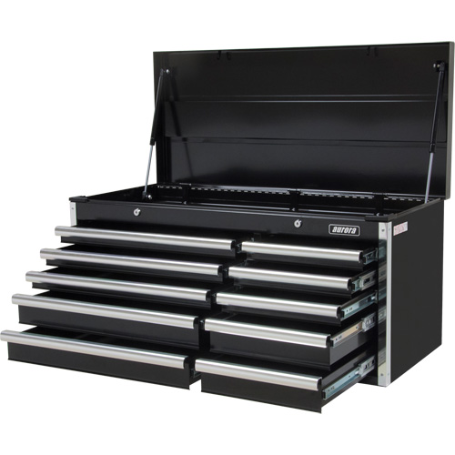 Industrial Tool Chest, 41" W, 10 Drawers, Black Waymarc Industries Inc