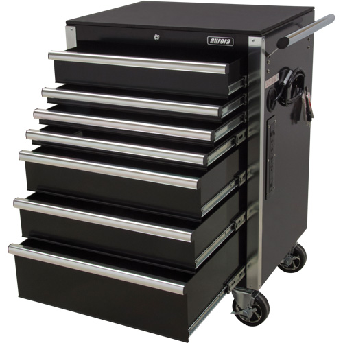 Chariot &agrave; outils &agrave; usage intensif, 7 tiroirs, 28" la x 22" p x 42-3/8" h, Noir Waymarc Industries Inc