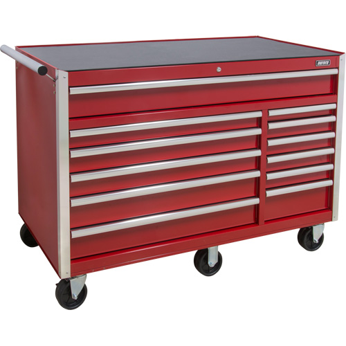 Chariot &agrave; outils industriel, 12 tiroirs, 56" la x 24-1/2" p x 38-1/8" h, Rouge Waymarc Industries Inc