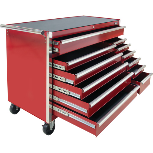 Chariot &agrave; outils industriel, 12 tiroirs, 56" la x 24-1/2" p x 38-1/8" h, Rouge Waymarc Industries Inc
