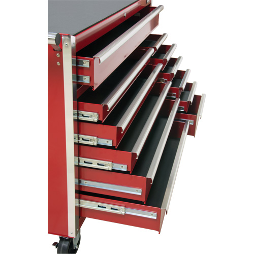 Chariot &agrave; outils industriel, 12 tiroirs, 56" la x 24-1/2" p x 38-1/8" h, Rouge Waymarc Industries Inc