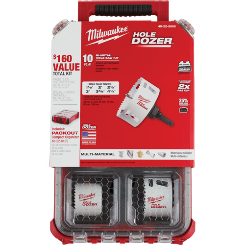 Trousse de scie cloche Packout Hole Dozer, 10 morceaux Waymarc Industries Inc