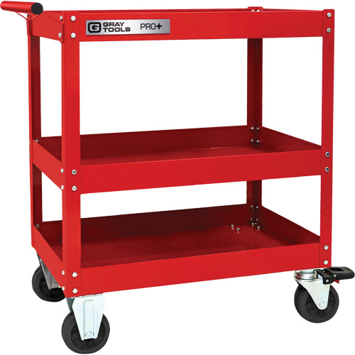 PRO+ Series Heavy-Duty Utility Cart, 3 Tiers, 30-1/5" x 38-1/3" x 19-1/2" Waymarc Industries Inc