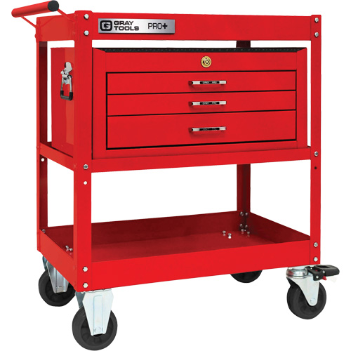 Chariot utilitaire robuste s&eacute;rie PRO+ avec coffre interm&eacute;diaire, 2 tiers, 30-1/5" x 38-1/3" x 19-1/2" Waymarc Industries Inc