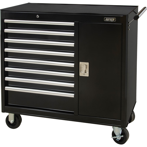 Industrial Tool Cart, 8 Drawers, 44-3/10" W x 21-1/10" D x 36-7/10" H, Black Waymarc Industries Inc