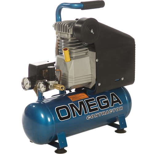 Compresseurs portatifs s&eacute;rie pour entrepreneurs - Lubrification &agrave; l'huile, entraînement direct, &eacute;lectrique, 2,6 gal. (3,2 gal. US), 125 PSI, 115/1 V Waymarc Industries Inc