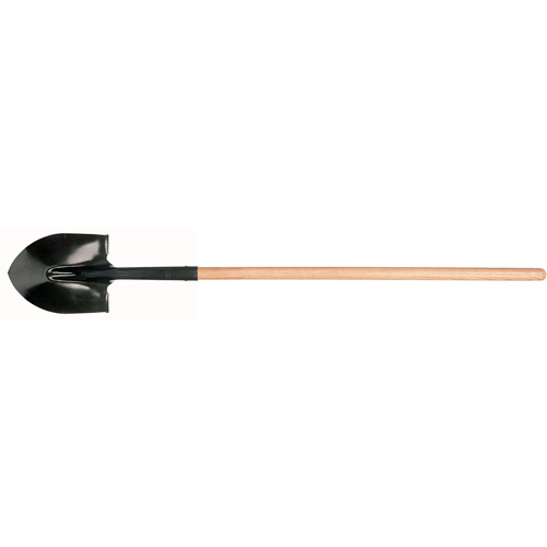 Round Point Shovel, Tempered Steel Blade, Hardwood, Straight Handle Waymarc Industries Inc