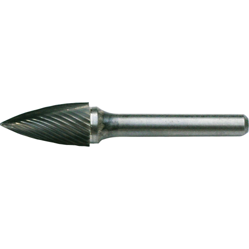 CLEVELAND Solid Carbide Burrs - Tree Shape Pointed End, SG-41, 1/8" Dia., 1/8" Shank, 1/4" Depth of Cut Waymarc Industries Inc
