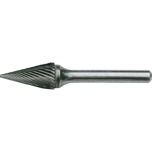 CLEVELAND Solid Carbide Burrs - Pointed Cone Shape, SM-42, 1/8" Dia., 1/8" Shank, 7/16" Depth of Cut Waymarc Industries Inc
