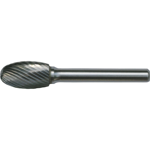CLEVELAND Solid Carbide Burrs - Oval Shape, SE-6, 5/8" Dia., 1/4" Shank, 1" Depth of Cut Waymarc Industries Inc