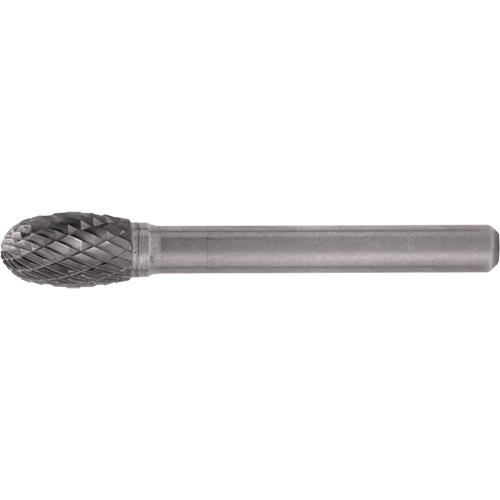 CLEVELAND Solid Carbide Burrs - Oval Shape, SE-3, 3/8" Dia., 1/4" Shank, 5/8" Depth of Cut Waymarc Industries Inc