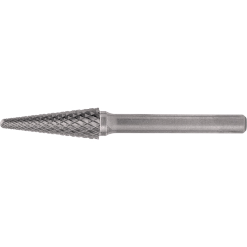 CLEVELAND Solid Carbide Burrs - Taper Shape Radius End 14°, 1/4" Shank Waymarc Industries Inc