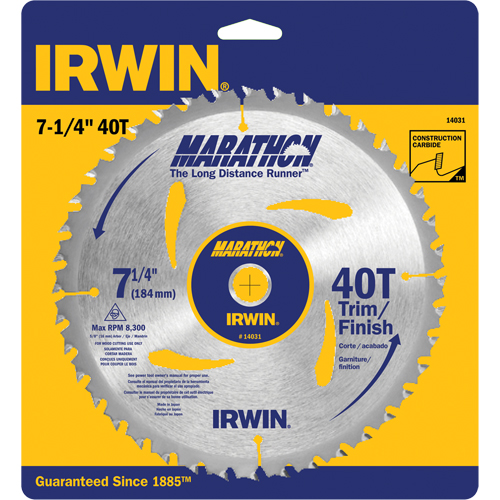 Contractor Saw Blades - Marathon&reg; Saw Blades, 7-1/4", 40 Teeth, Wood Use Waymarc Industries Inc