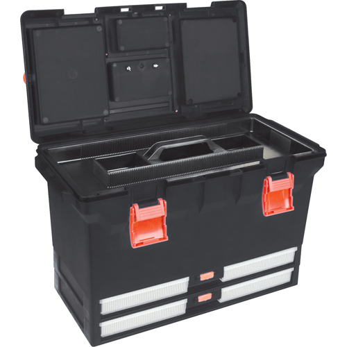 Coffres &agrave; outils en plastique, 22" la x 11" p x 14-1/2" h, Noir Waymarc Industries Inc