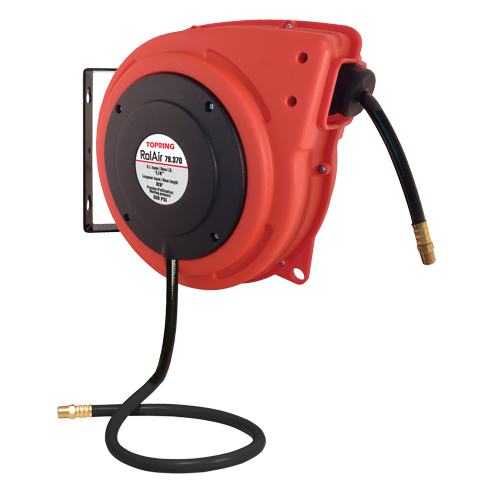 D&eacute;vidoir &agrave; enroulement automatique Rolair avec tuyau en PVC, Air, 3/8" x 50', Tuyau simple, 300 psi Waymarc Industries Inc