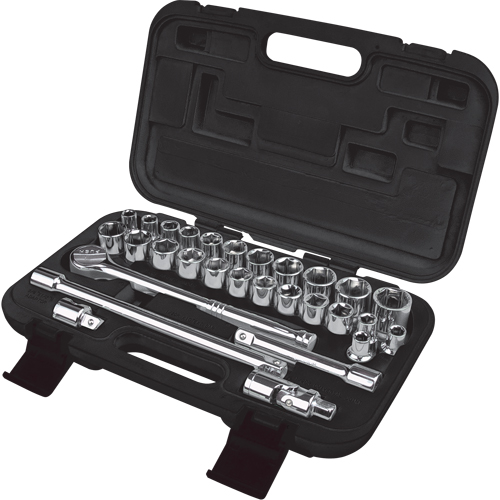Jeu de douilles SAE/m&eacute;triques, 29 Mcx, Prise de 1/2" Waymarc Industries Inc