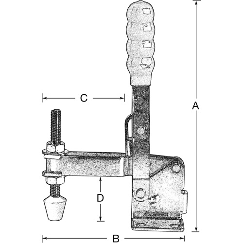 Vertical Hold-Down Clamps, 200 lbs. Clamping Force, Vertical Waymarc Industries Inc