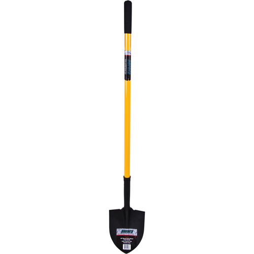 Round Point Shovel, Tempered Steel Blade, Fiberglass, Straight Handle Waymarc Industries Inc