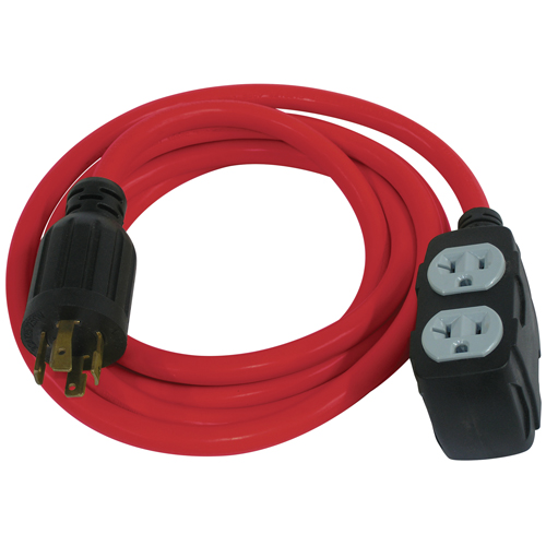 Rallonge pour g&eacute;n&eacute;ratrice, SJTW, AWG 12/3, 30 A, 4 prise(s), 10' Waymarc Industries Inc