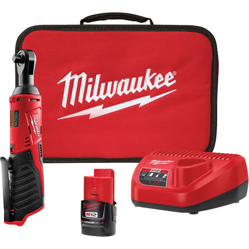 M12 Cordless Ratchet Kit, 12 V, 3/8" Drive Waymarc Industries Inc