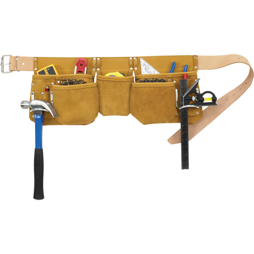 Journeyman's Carpenter Tool Belt, Leather, Tan Waymarc Industries Inc