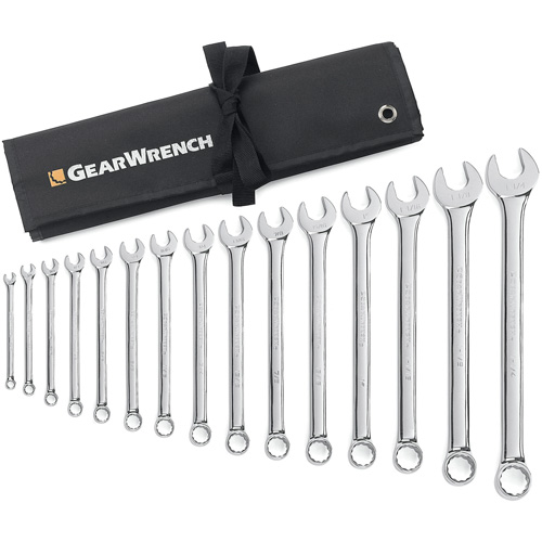 Jeu de cl&eacute;s longues &agrave; coupe &agrave; 12 pans avec pochette &agrave; outils roulable, Combinaison, 15 morceaux, Imp&eacute;rial Waymarc Industries Inc