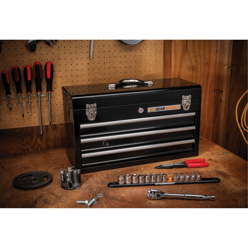 Boîte &agrave; outils portative, 20" la, 3 tiroirs, Noir Waymarc Industries Inc