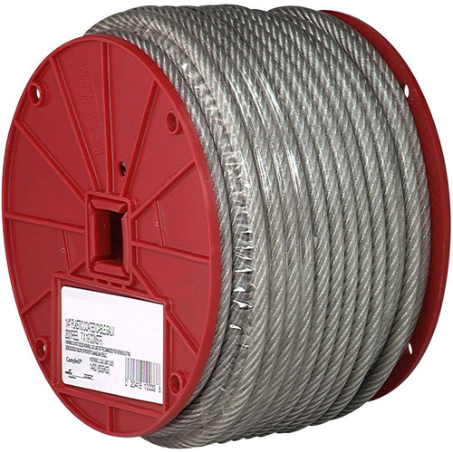 C&acirc;ble m&eacute;tallique, 200' (60,96 m) x 1/4", 1400 lb (0,7 tonnes), Rev&ecirc;tement de vinyle Waymarc Industries Inc