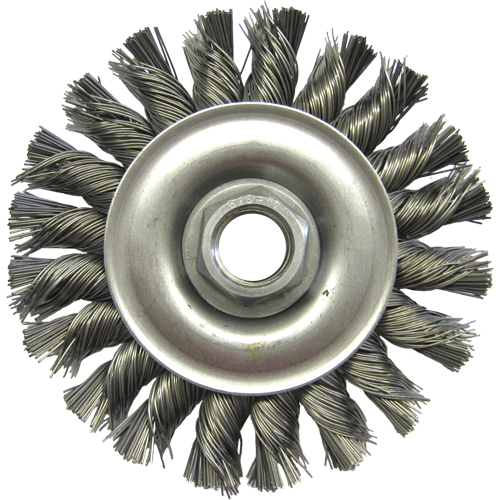 Wire Wheel Brushes, 4" Dia., 0.02" Fill, 5/8"-11 Arbor, Steel Waymarc Industries Inc