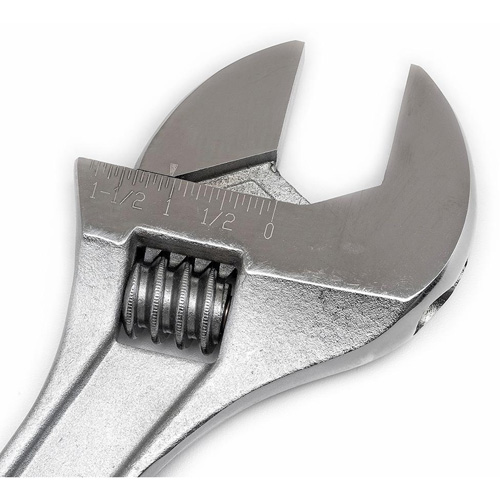Adjustable Tapered Handle Wrench - Carded, 15" L, 1-11/16"/43 mm Max Width, Chrome/Polished Waymarc Industries Inc