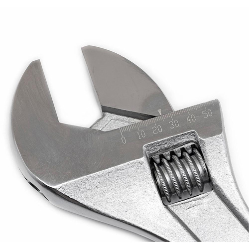 Adjustable Tapered Handle Wrench - Carded, 18" L, 2-1/16"/53 mm Max Width, Chrome/Polished Waymarc Industries Inc