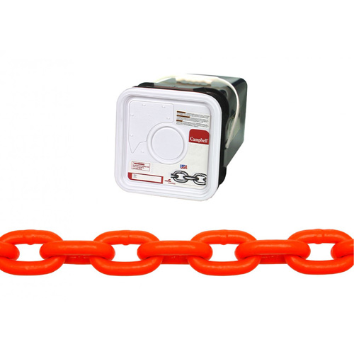 Chaîne haute r&eacute;sistance, Acier au carbone, 5/16" x 60' (18,3 m) l, Calibre 43, Charge d'utilisation 3900 lb (1,95 tonne) Waymarc Industries Inc
