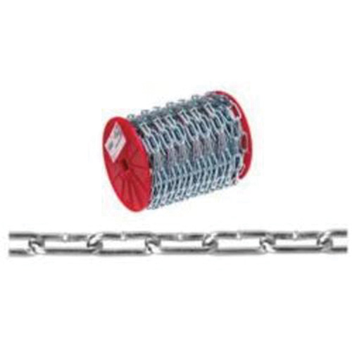 Straight Link Coil Chain, Low Carbon Steel, 2/0 x 120' (36.6 m) L, 520 lbs. (0.26 tons) Load Capacity Waymarc Industries Inc