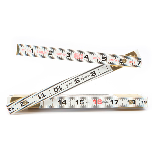 R&egrave;gle de maçon Red End, 6' lo, Bois, Graduations de 1/16" Waymarc Industries Inc