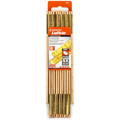 R&egrave;gle de maçon surdimensionn&eacute; Red End, 6' lo, Bois, Graduations de 1/16" Waymarc Industries Inc