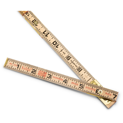 R&egrave;gle de maçon surdimensionn&eacute; Red End, 6' lo, Bois, Graduations de 1/16" Waymarc Industries Inc