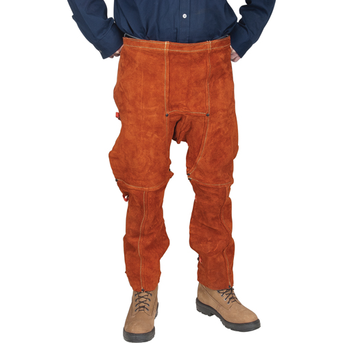 Leather Split Leg Apron & Chaps, 40" L, Lava Brown Waymarc Industries Inc