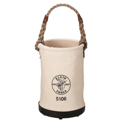 Straight-Wall Bucket, 14" H, Canvas, Beige Waymarc Industries Inc