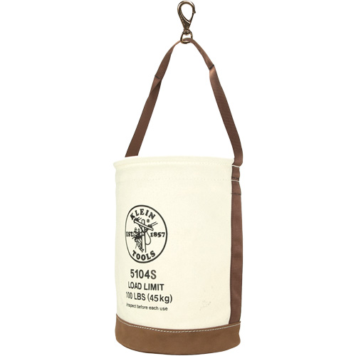 Sceau &agrave; fond en cuir, 17" h, Toile, Blanc Waymarc Industries Inc